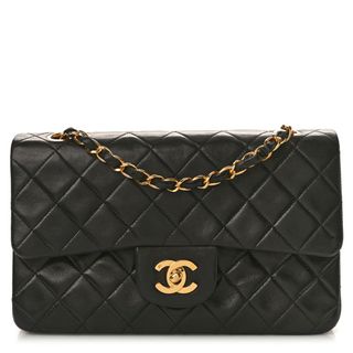 Chanel Lambskin Quilted Small Double Flap Black