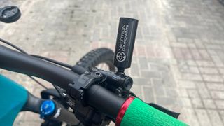 Neutron Components Emergency Bleed kit on bike handlebars