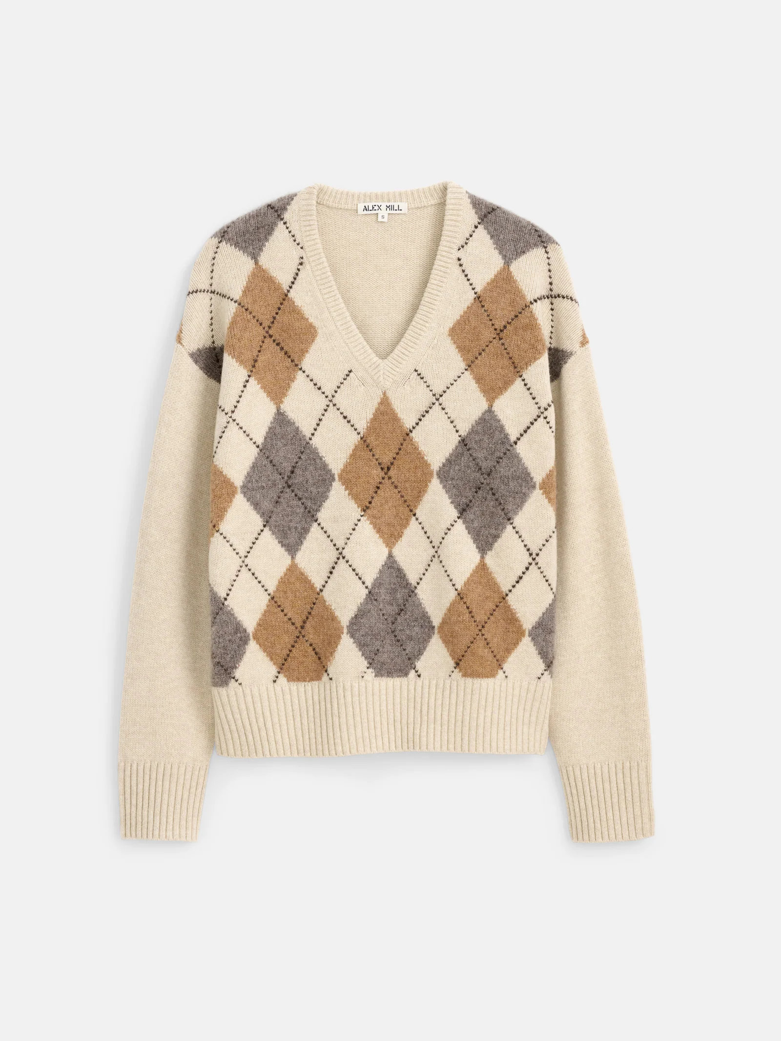 Alex Mill, Campbell Argyle V-neck Sweater