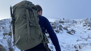 Fjällräven Kajka 55 backpack: ice axe