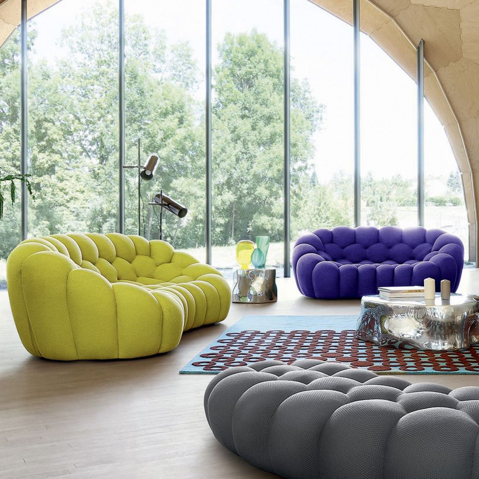 The viral 'blue sofa' controversy dividing social media - Ideal Home 21 Roche Bobois bubble couches in various colours