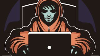 illustration of a hacker using a laptop