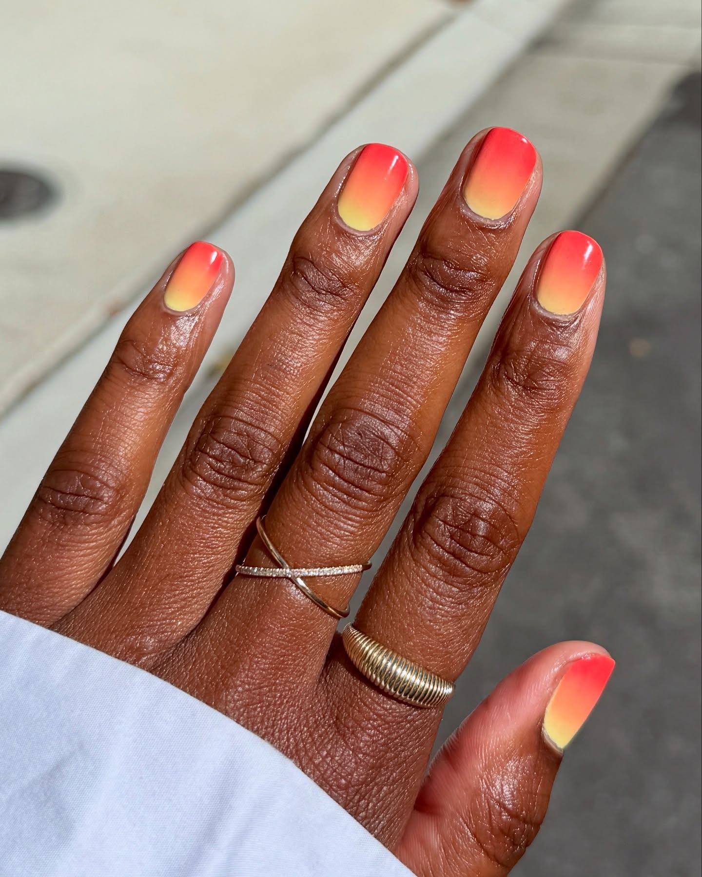 Sunrise ombre nails.