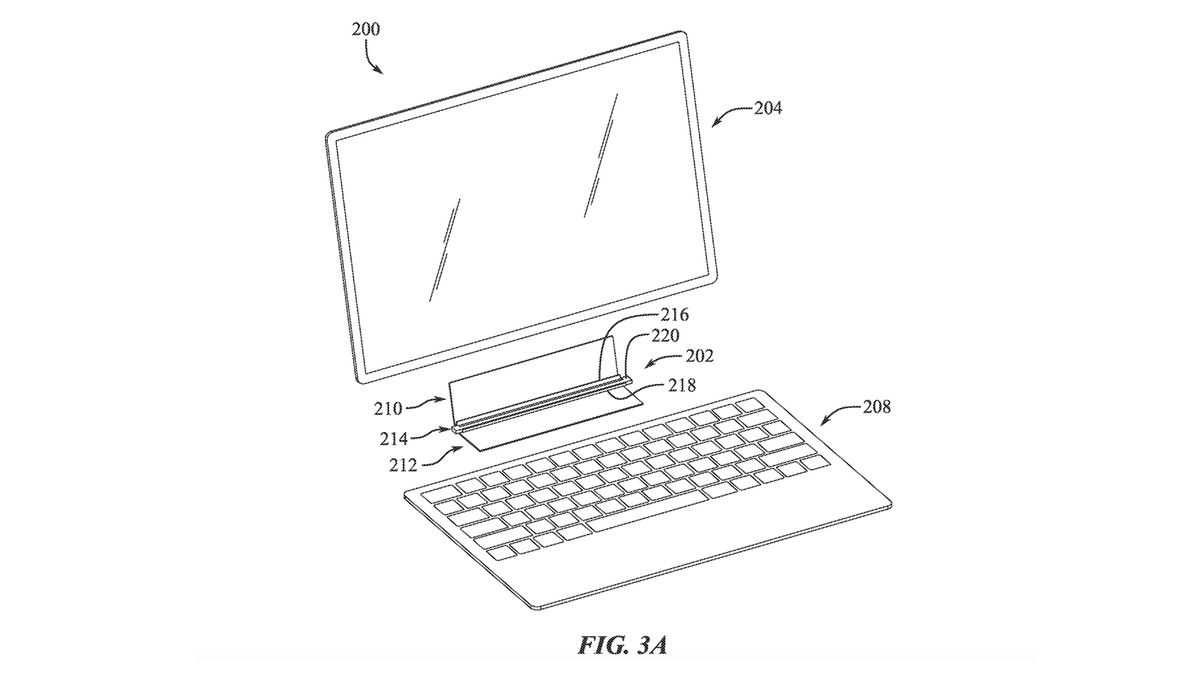 An Apple patent application showing a modular laptop
