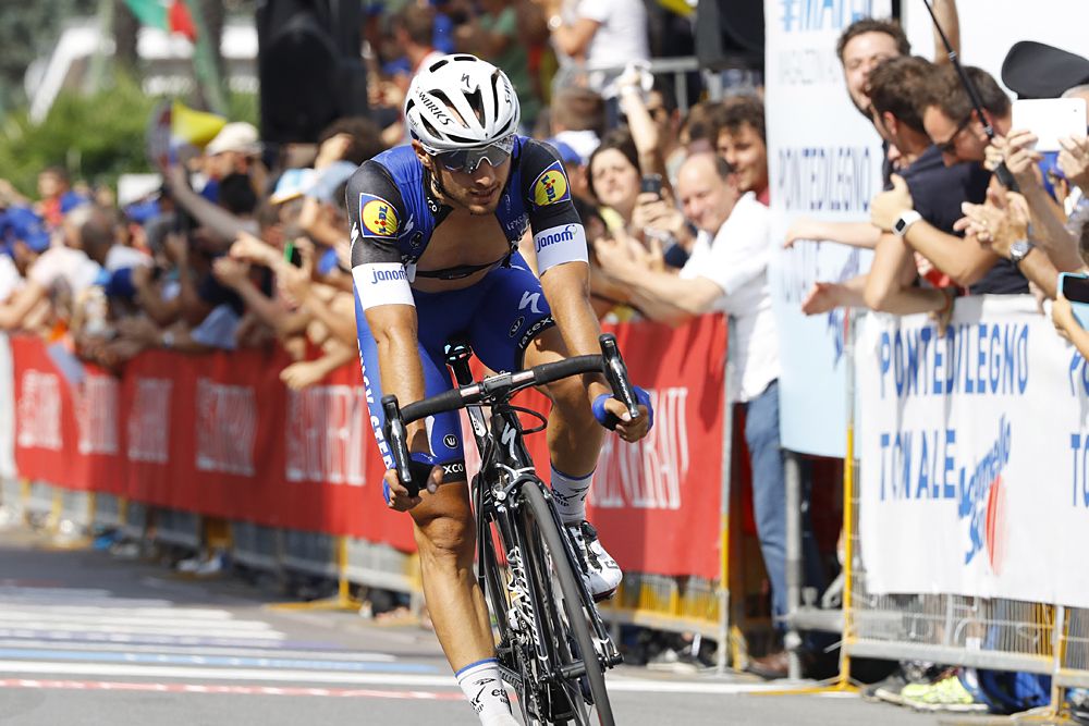 Breakaway rider Gianluca Branbilla gets caught
