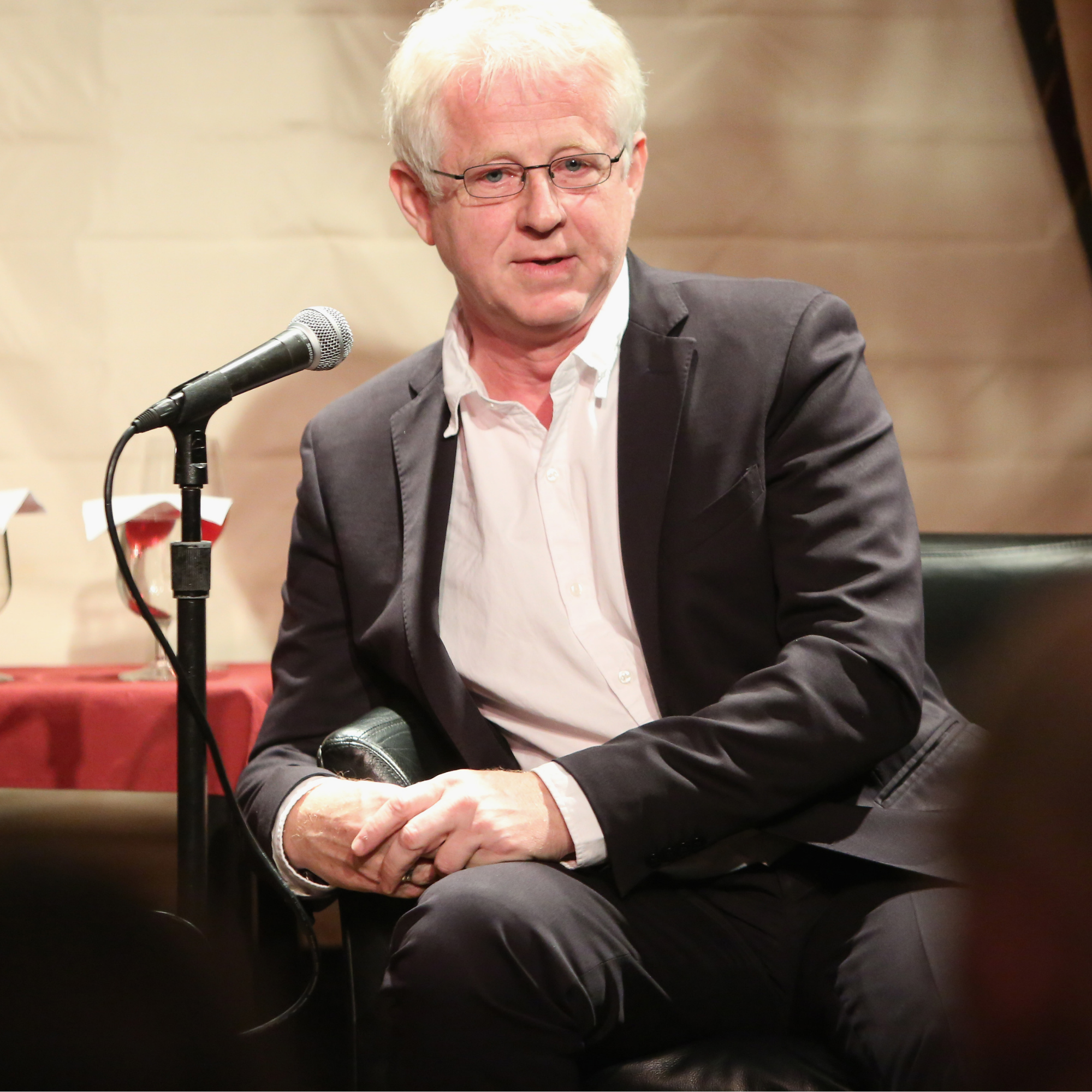 Screenwriter Richard Curtis speaks at the VIP Opening Night Dinner during Advertising Week 2015 AWXII at the New York Friars Club on September 28, 2015 in New York City