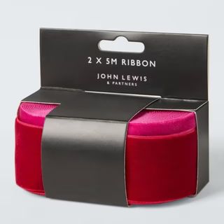 John Lewis Sugar & Spice Velvet Gift Ribbon, 2x 5m, Red