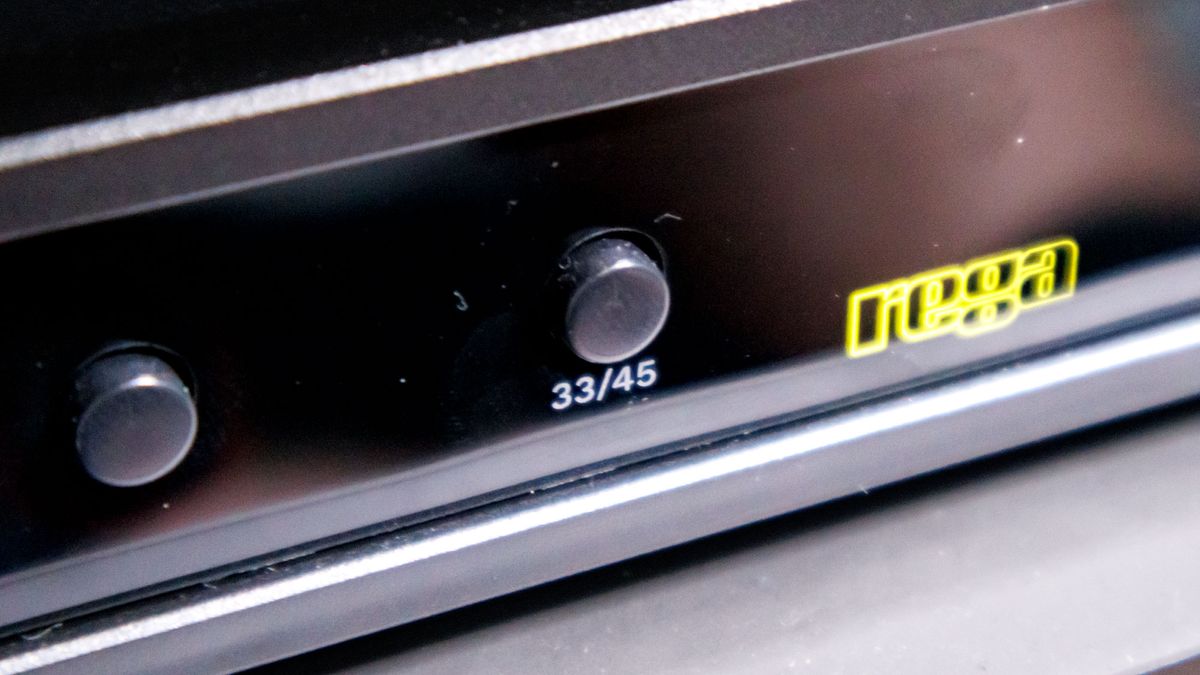 The Rega Planar 3 RS on an entertainment stand.