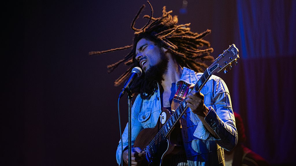 Kingsley Ben-Adir as “Bob Marley” in Bob Marley: One Love from Paramount Pictures.