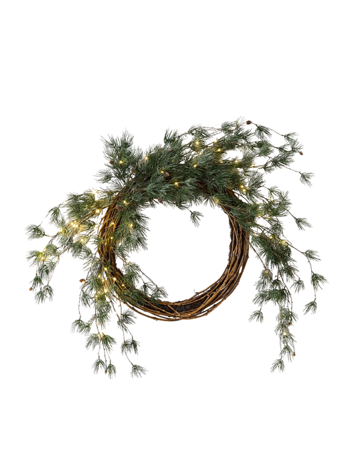 Faux Frosted Pine Cone Wreath
