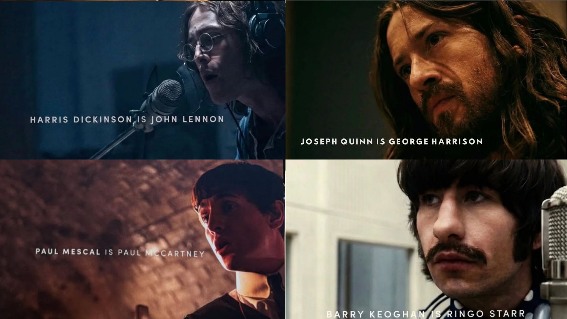 an image of each transformation picture shared for the four cast members