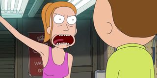 Rick and Morty Summer screams at Morty