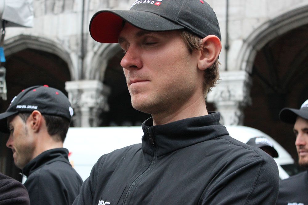 Tejay van Garderen takes some time to himself before getting on stage