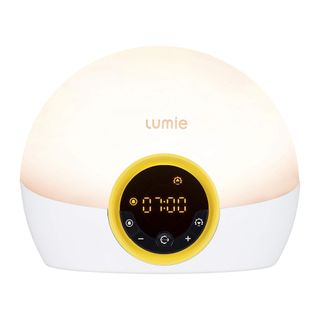 A sunrise alarm clock on a white background