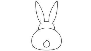 black outline of a bunny to use as an easter games and activities