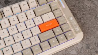 A retro-looking McHose X75 V2 wireless mechanical keyboard