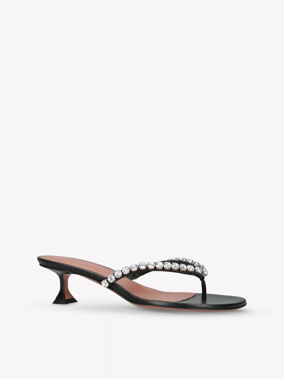 Gigi Thong 45 Leather Heeled Sandals