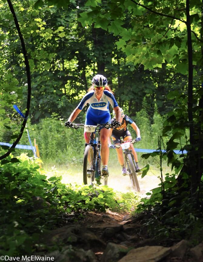 Teal Stetson-Lee (Luna Pro Team) about to enter the woods