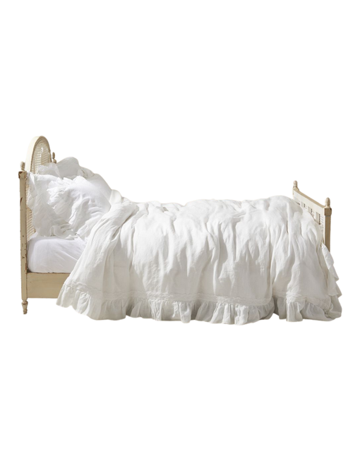 Linen Ruffle Crochet Duvet Cover