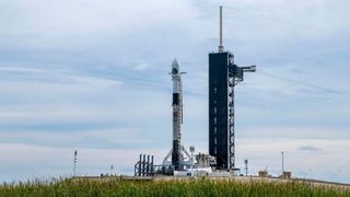 A SpaceX Falcon 9 rocket stands ready to launch the NROL-108 mission for the U.S. National Reconnaissance Office. The mission is scheduled to launch from NASA's Kennedy Space Center in Florida on Dec. 17, 2020.
