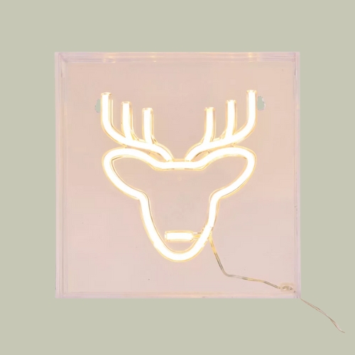 SELFRIDGES EDIT, Neon Reindeer Warm-White Christmas Sign
