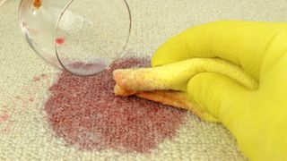 Blotting wine stain
