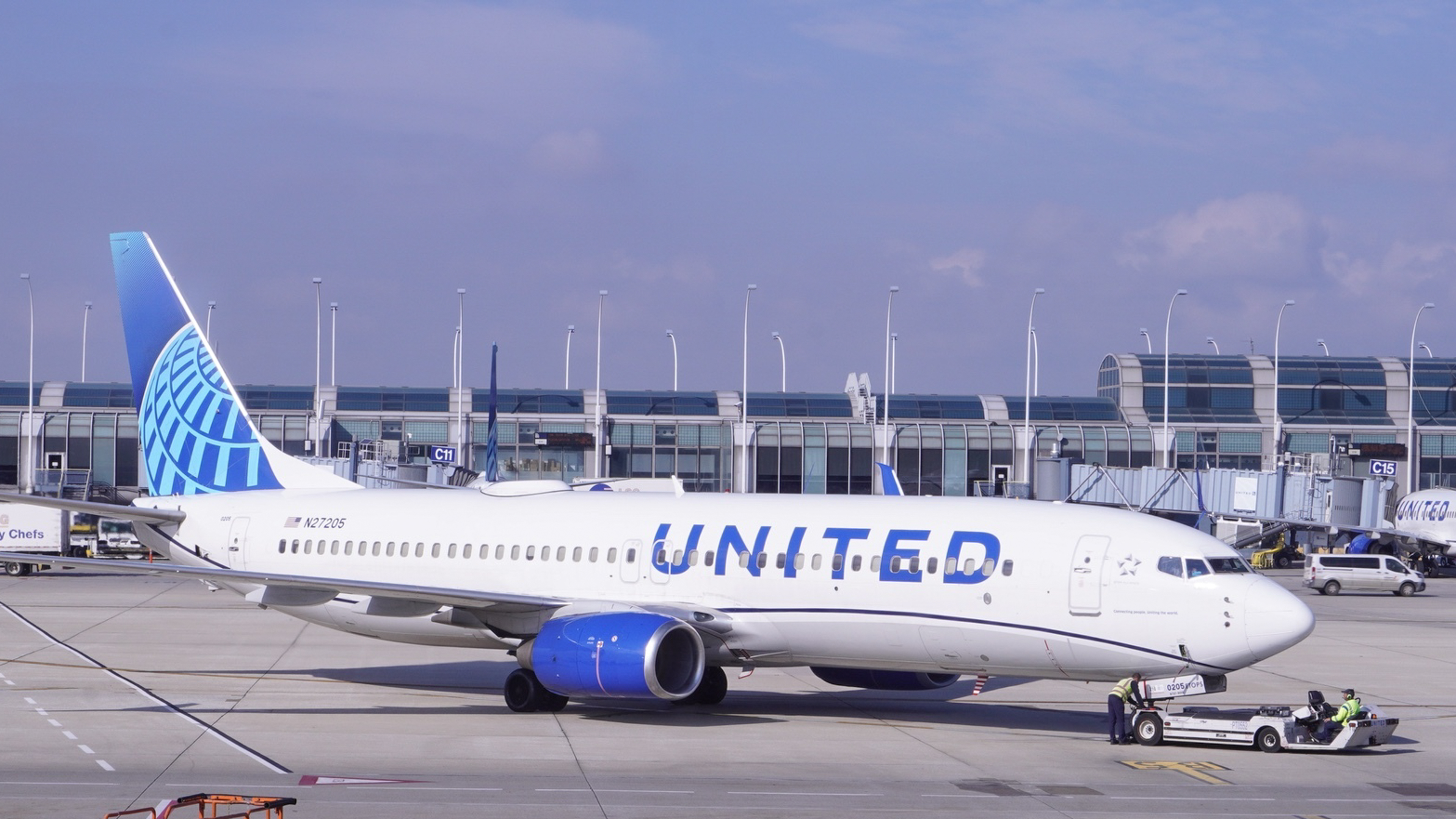 United Airlines plane at O'Hare airport