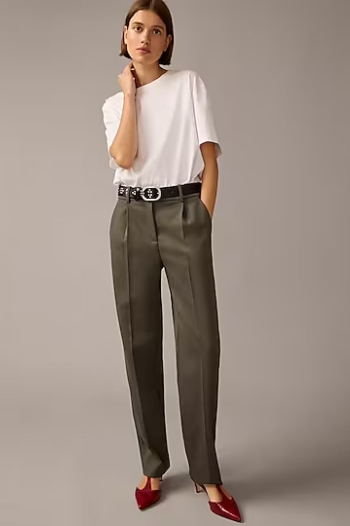 Mari Giudicelli X J.Crew pleated trouser