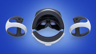PSVR 2 promo shot showing off the headset and controllers