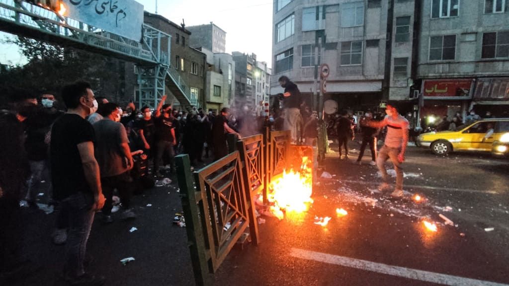 Protesters in Tehran.