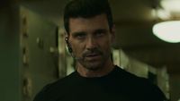 Frank Grillo's Brock Rumlow looking at Bucky in Captain America: The Winter Soldier