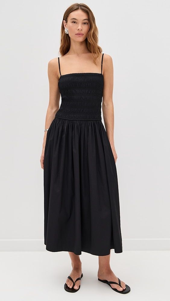 Madewell Poplin Smocked Maxi Dress