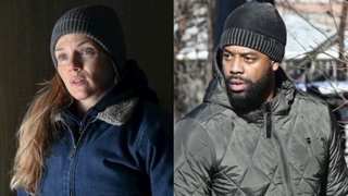 Tracy Spiridakos as Hailey Upton and LaRoyce Hawkins as Kevin Atwater in Chicago P.D. Season 11