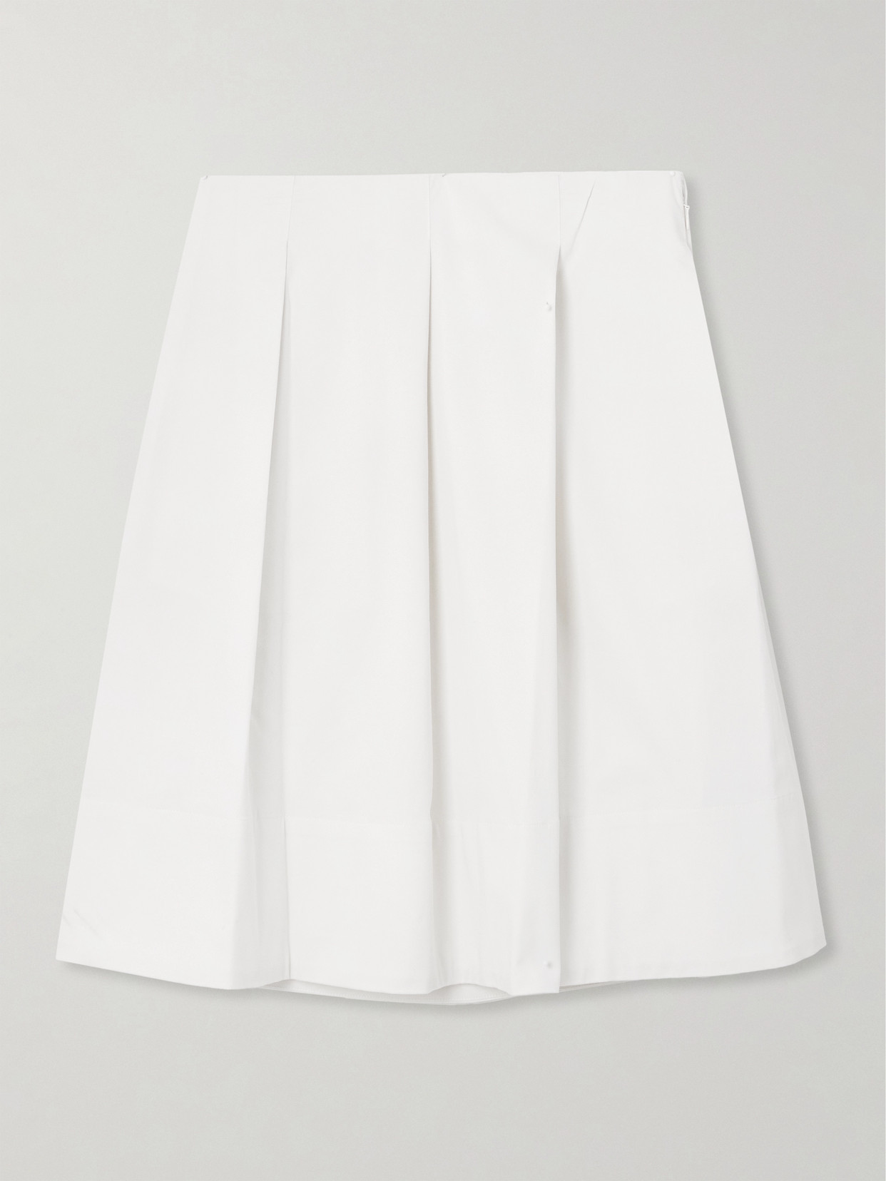 London Pleated Cotton-Blend Twill Skirt