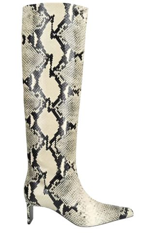 Khaite Ona 55 Snakeskin-Effect Leather Knee-High Boots