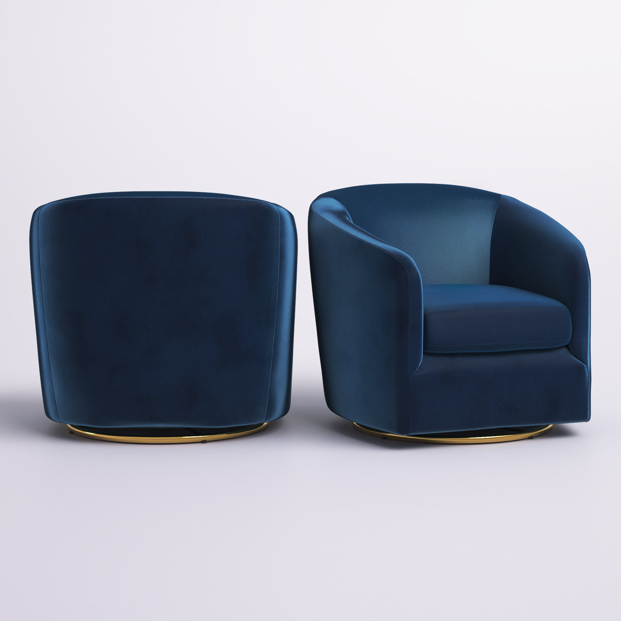 Holden Velvet Swivel Barrel Chair