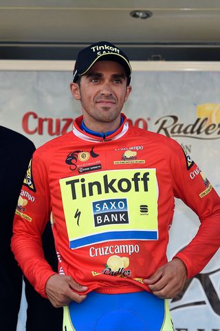 Alberto Contador took the Vuelta Andalucia lead after the stage 1b time trial.