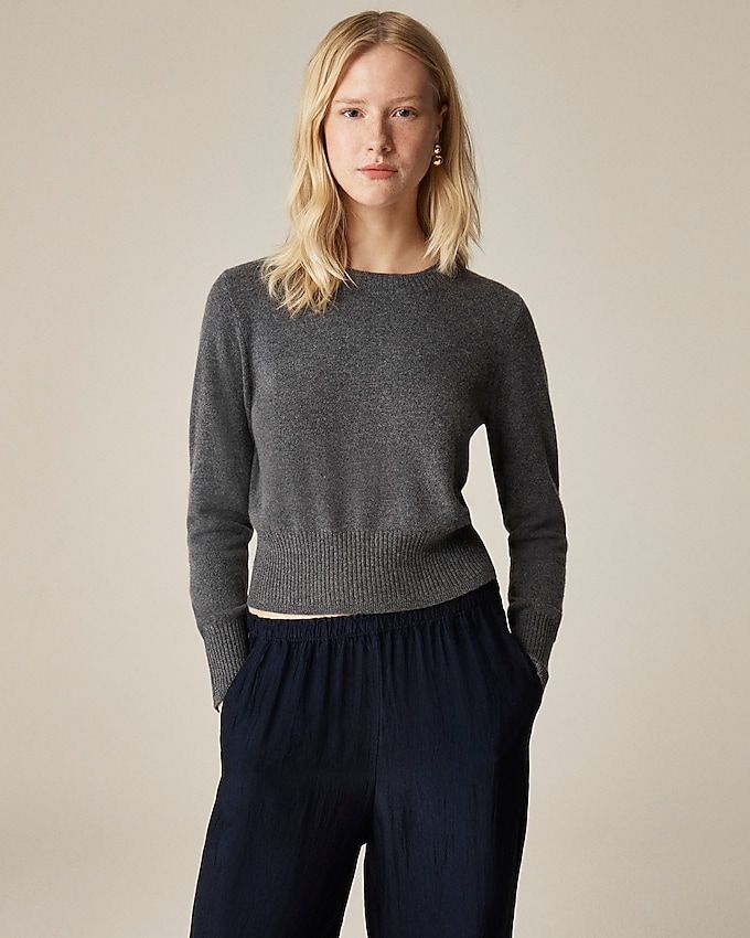 Cashmere Shrunken Crewneck Sweater