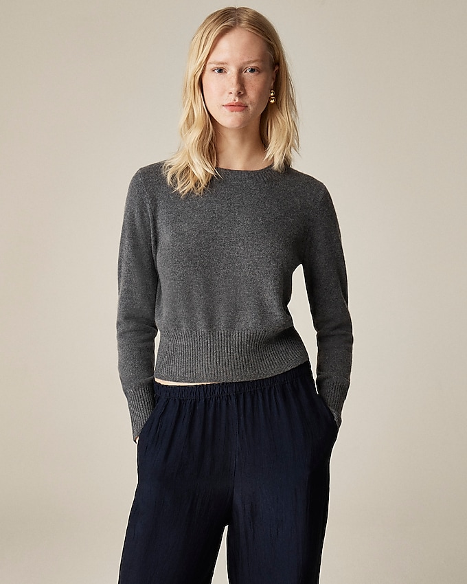 Cashmere Shrunken Crewneck Sweater