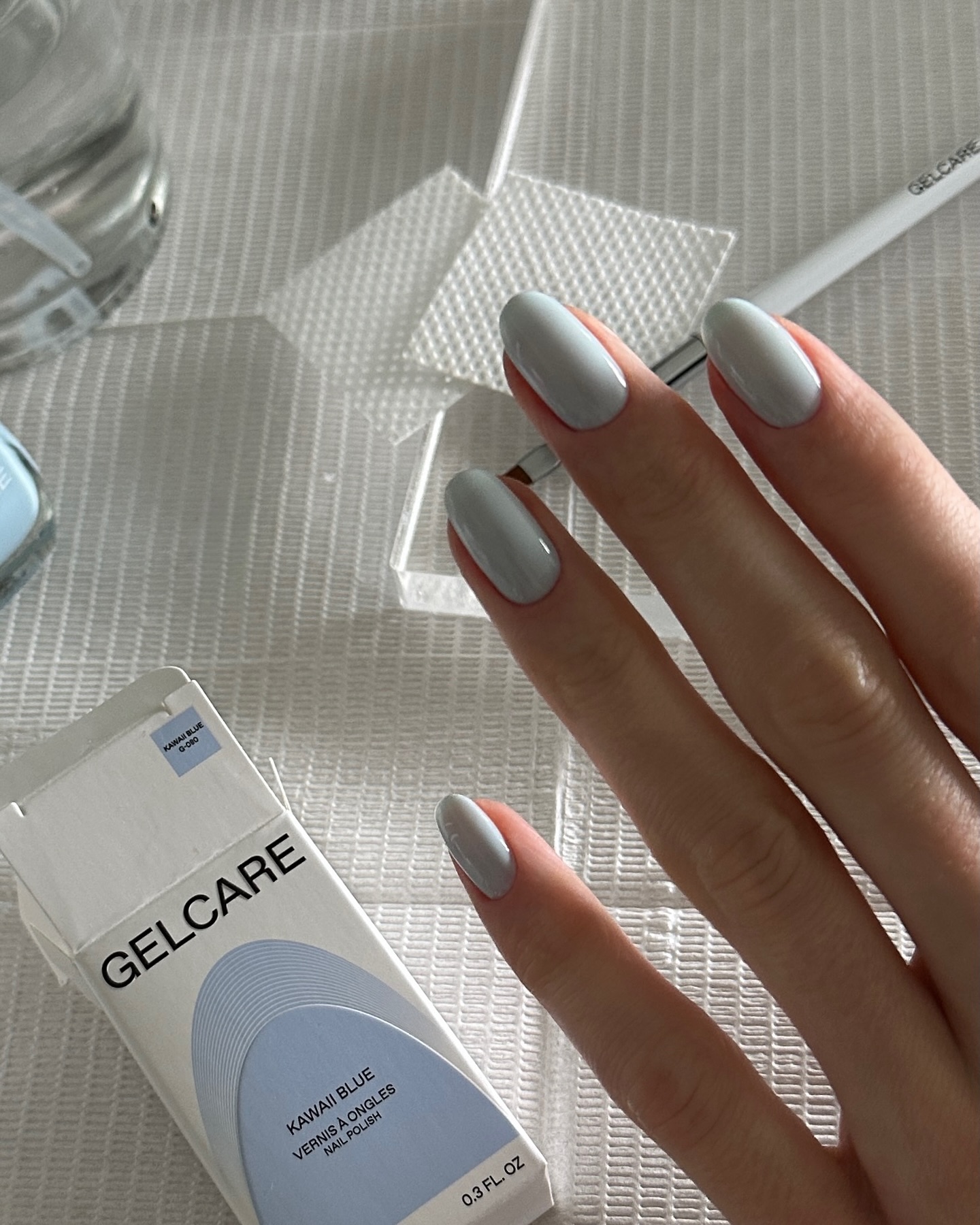@saruhnails baby blue manicure