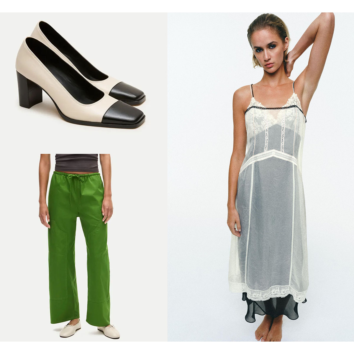 Fashion items from J.Crew and Zara