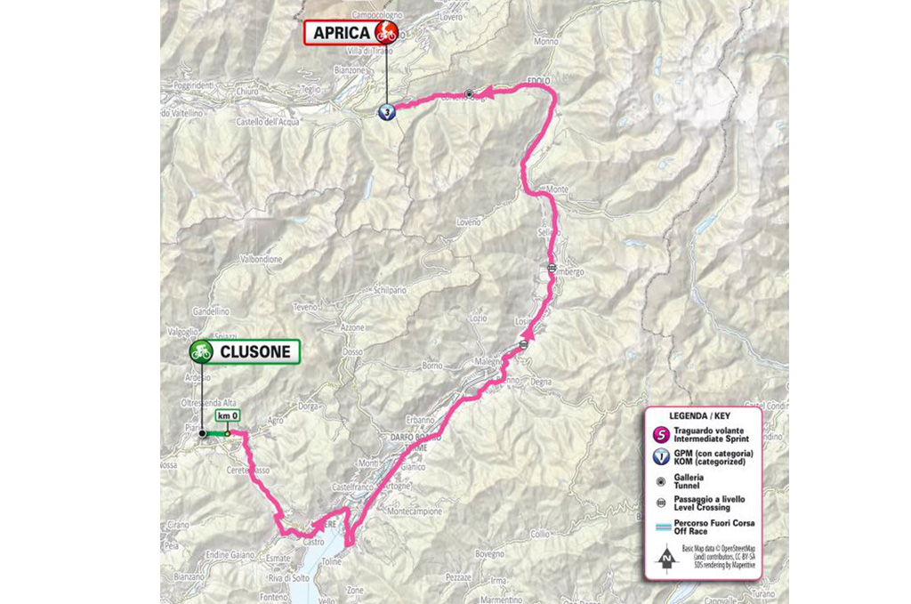 Mapa de la etapa 2 del Giro de Italia femenino 2025