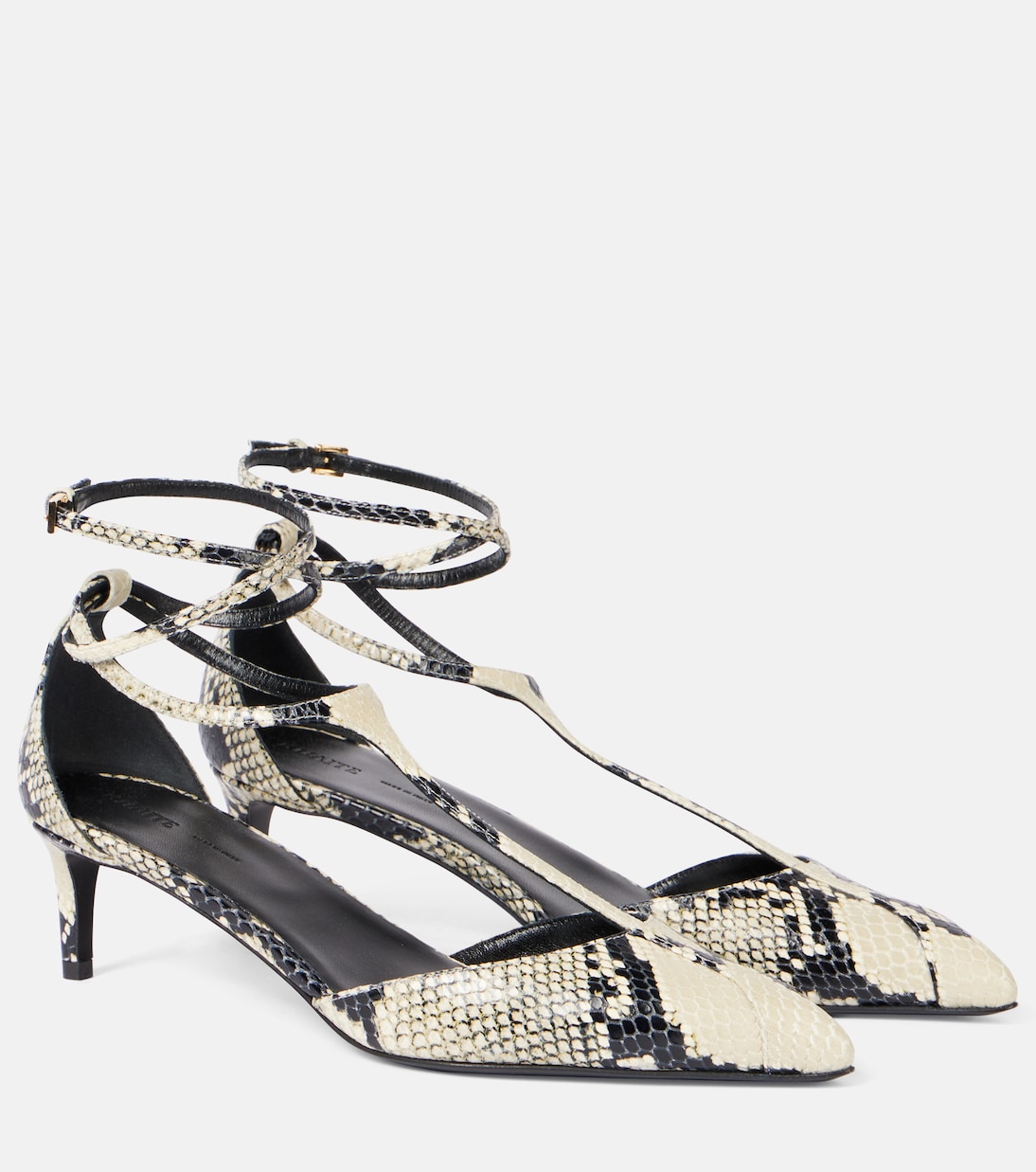 Mia 45 Snake-Effect Leather Pumps in White - Khaite