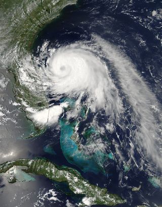 This image of Tropical Storm Arthur off the coast of Florida was taken by the MODIS instrument aboard NASA's Aqua satellite on July 2, 2014.
