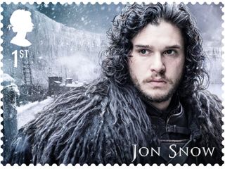 Stamp showing Kit Harington as Jon Snow