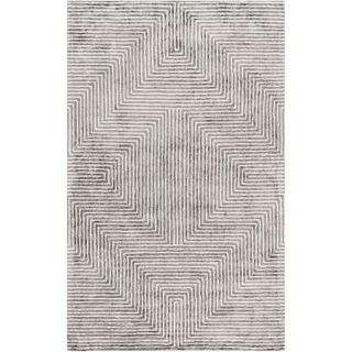 A grey geometric pattern rug