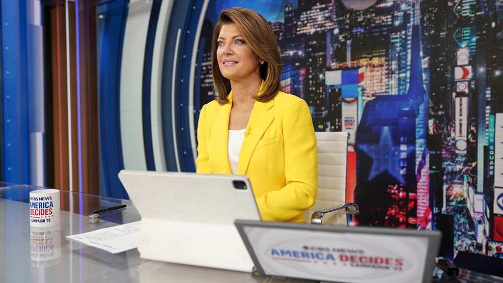 Norah O&#039;Donnell anchoring CBS News coverage on election night 2022