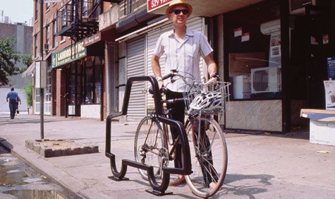 David Byrne bike racks, NYC