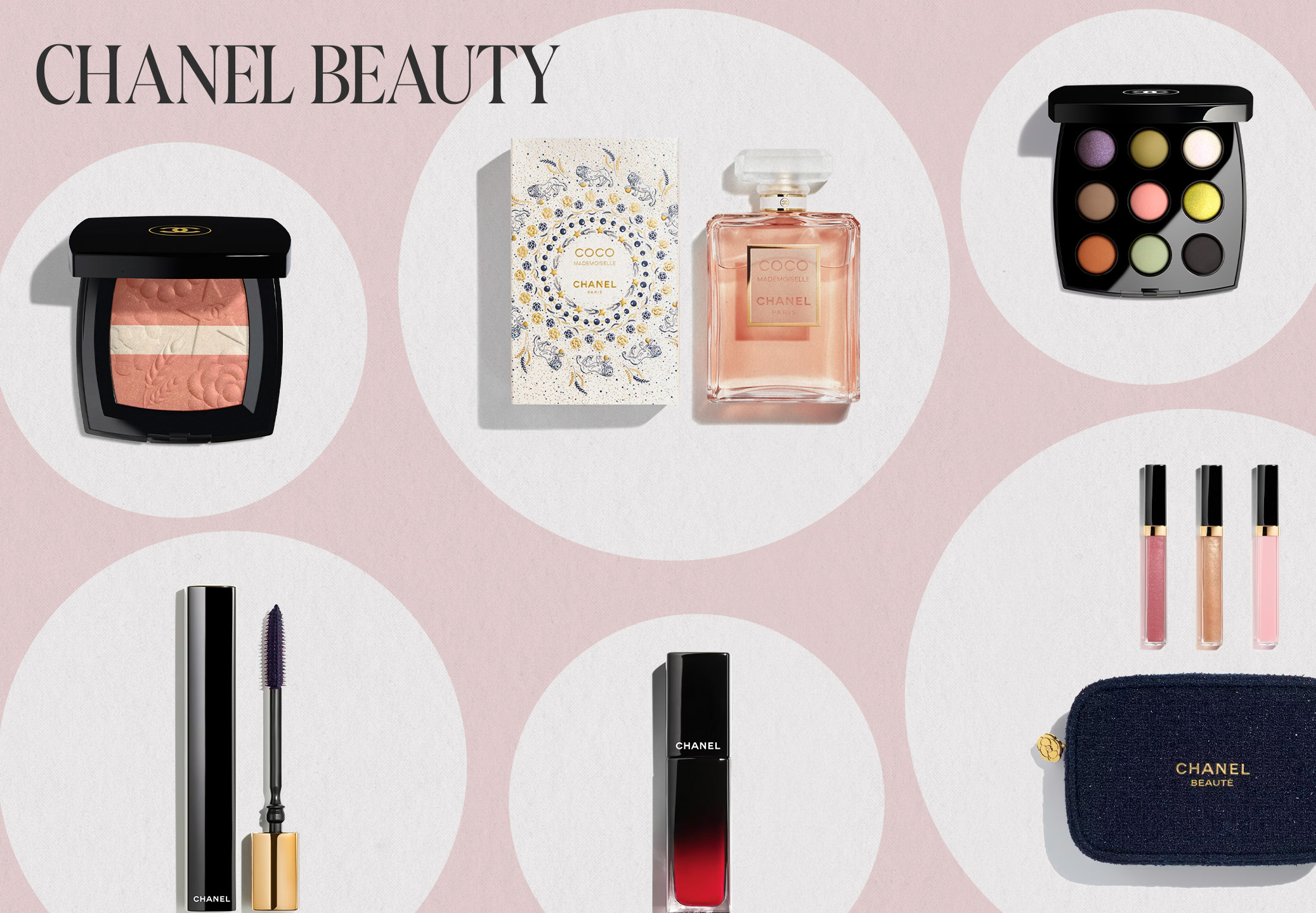 Collage of Chanel beauty images