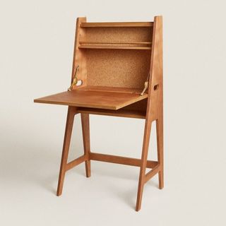 A brown wooden secretary-like desk for Zara Home's summer sale.